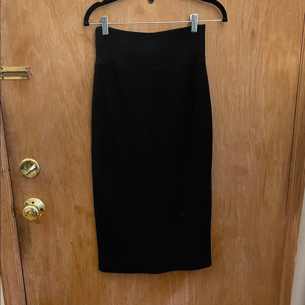 Veronica M Elegant Black Sweater Pencil Skirt